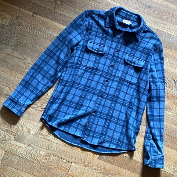 Faherty Legend Sweater Flannel Shirt Medium - Picture 9 of 14